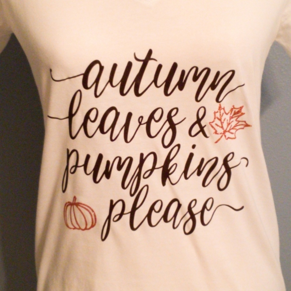 Autumn leaves and pumpkins please shirt